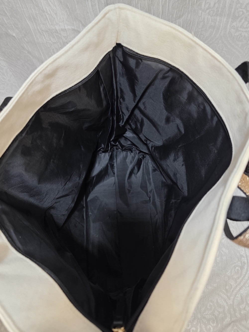 Victoria's Secret Cream and Gold Canvas Tote Bag - Picture 6 of 15